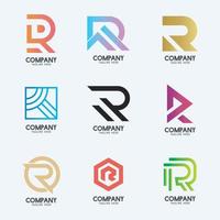 Creative Minimal Letter R logo design 2. Premium business logotype. vector