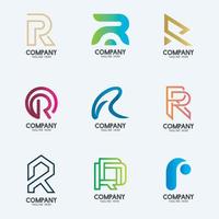 diseño creativo del logotipo de la letra r mínima. logotipo de empresa premium.