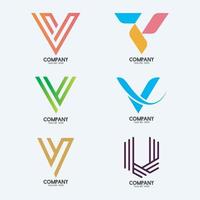 Creative Minimal Letter V logo design 2. Premium business logotype. vector