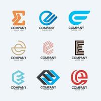 Creative Minimal Letter E logo design 2. Premium business logotype. vector