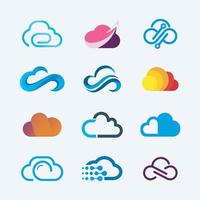 cloud logos collection symbol designs for business vector