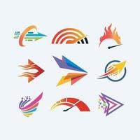 colección de logotipos de velocidad diseños de símbolos para empresas vector