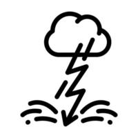 lightning fear line icon vector illustration