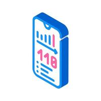 weight control phone app isometric icon vector illustration