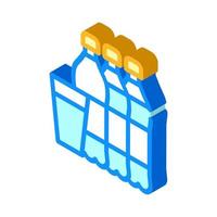 water bottles and cup isometric icon vector illustration