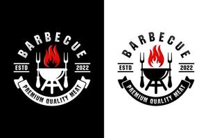 Barbecue grill premium quality meat design logo collection vector