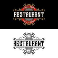 logotipo de diseño de estilo vintage de restaurante vector