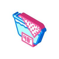 wash up to 40 degrees isometric icon vector illustration