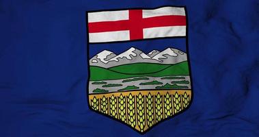 Full frame close-up on a waving flag of Alberta in 3D rendering video