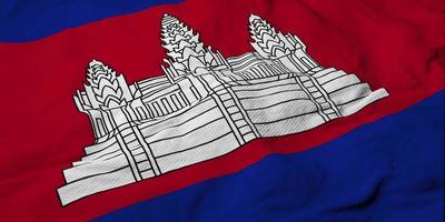 full frame close-up op een wapperende vlag van Cambodja in 3D-rendering. video