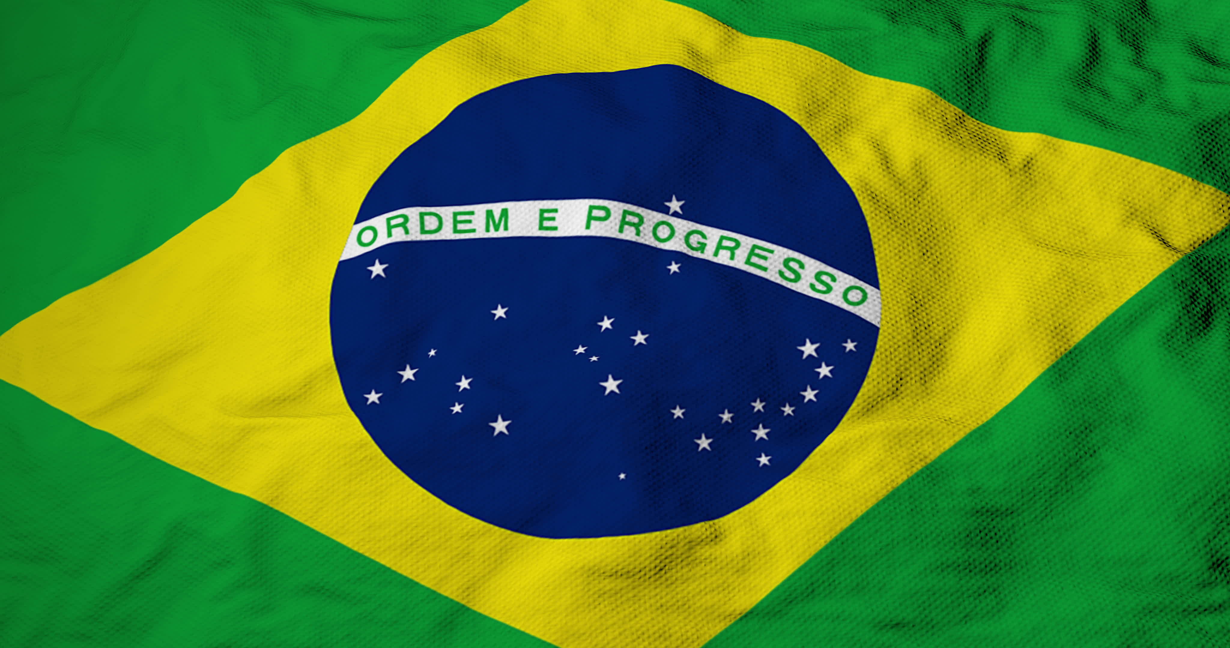 Full Frame Close Up On A Waving Flag Of Brazil In 3d Rendering 8246560