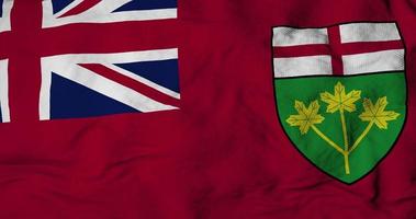 full frame close-up op een wapperende vlag van ontario in 3D-rendering video