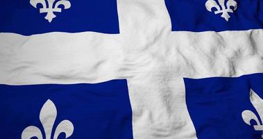 Full frame close-up on a waving flag of Quebec in 3D rendering video