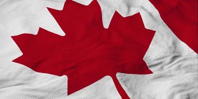 Full frame close-up on a waving flag of Canada in 3D rendering video