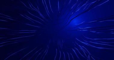 Abstrakter Hintergrund mit beweglichem Tentakelmuster in blau-schwarzer Farbe, 3D-Rendering. video