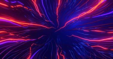 3D abstrakt bakgrund med ett fibervågmönster med ljusa blå och röda färger video