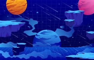 Virtual Universe Concept with Digital Planet vector