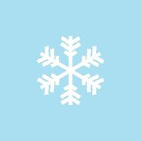 vector de icono de copo de nieve sobre fondo azul.