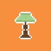 Pixel art 8bit. Green lamp desk vector