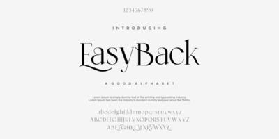 Abstract Fashion font alphabet. Minimal modern urban fonts for logo, brand etc. Typography typeface uppercase lowercase and number. vector illustration