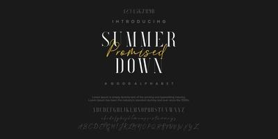 Abstract Fashion font alphabet. Minimal modern urban fonts for logo, brand etc. Typography typeface uppercase lowercase and number. vector illustration