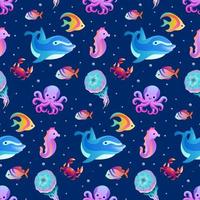 Deep Sea Vector Seamless Pattern