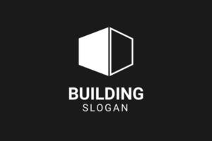 logotipo minimalista inmobiliario, contratista, construcción, plantilla de diseño de edificios vector