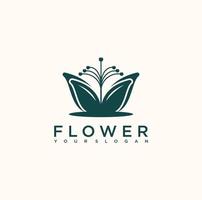 Feminine luxury flower logo vector