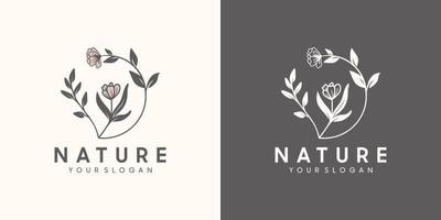 Feminine luxury flower log vector