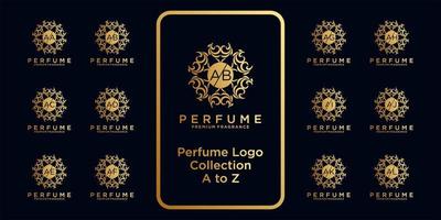 luxury perfume logo collection with initial concept. vector