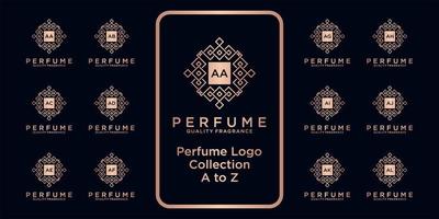luxury perfume logo collection with initial concept. vector