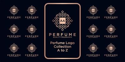 luxury perfume logo collection with initial concept. vector