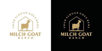 referencia de logotipo de cabra milch vintage vector