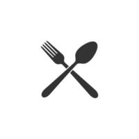 simple cutlery and food icon vector
