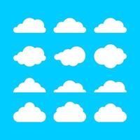 simple icon of clouds above the sky vector