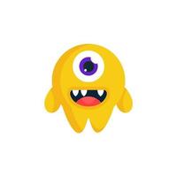 cute monster character icon vector