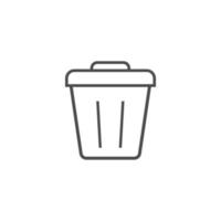 simple trash bin icon set vector