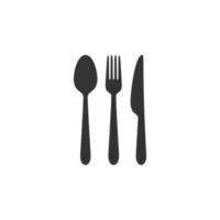 icono de comida y cubiertos simple vector
