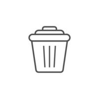 simple trash bin icon set vector