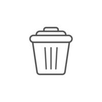 simple trash bin icon set vector