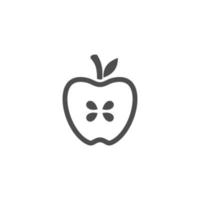 icono de fruta de manzana simple sobre fondo blanco vector