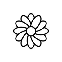 simple flower icon on white background vector