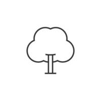 simple tree icon on white background vector