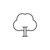 simple tree icon on white background vector