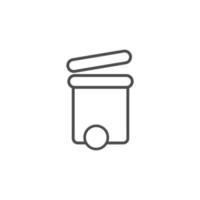 simple trash bin icon set vector