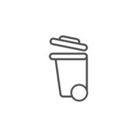 simple trash bin icon set vector