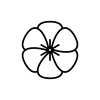 icono de flor simple sobre fondo blanco vector