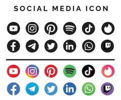 logotipo de redes sociales populares, paquete de iconos de redes sociales vector