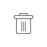 simple trash bin icon set vector