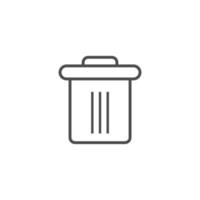 simple trash bin icon set vector